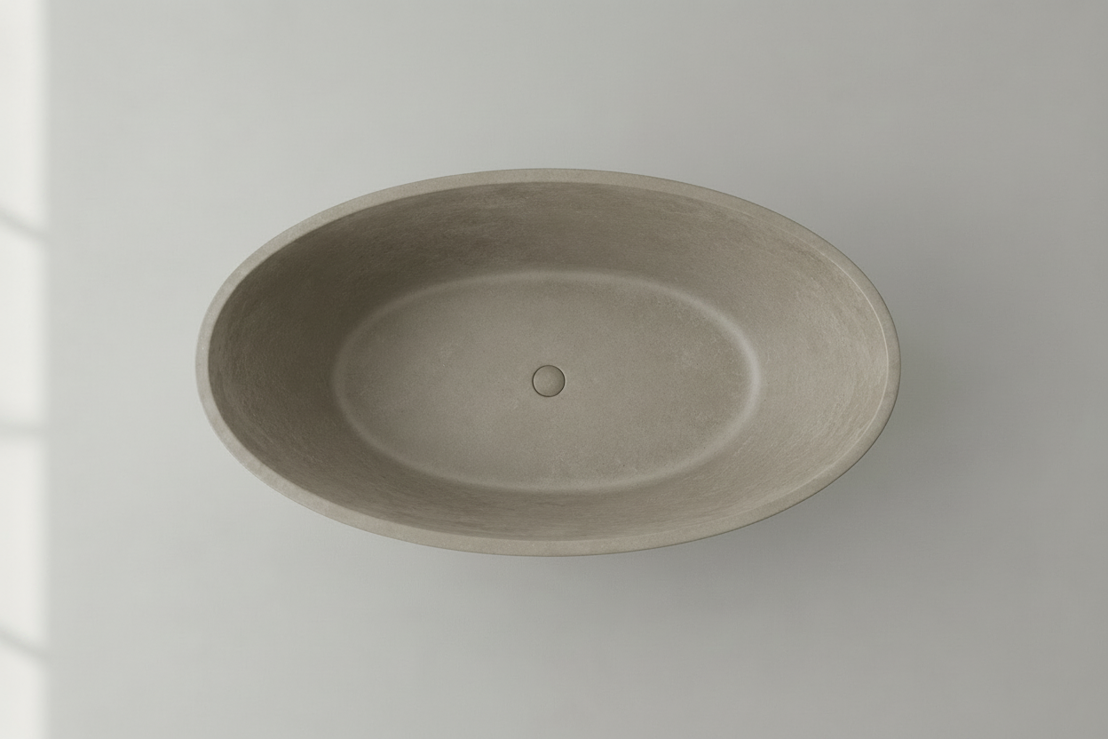 Rocco | OVAL Wide Bath | Concrete